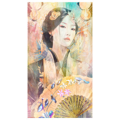 Illustration of woman and art deco, AI generrated